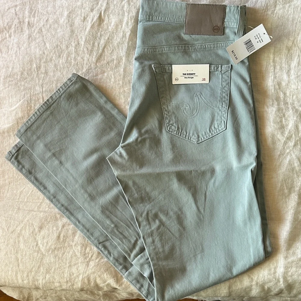 AG Slim Straight Jeans - Teal Stone - Picture 1 of 4